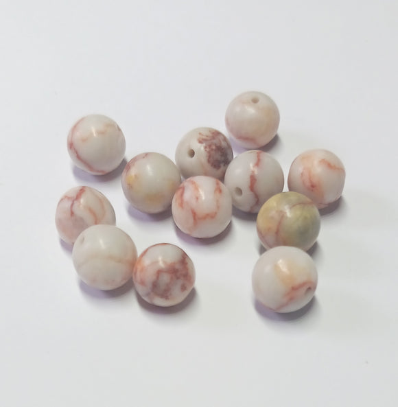 GEMSTONE - 8mm Red Netstone - 12 x Beads