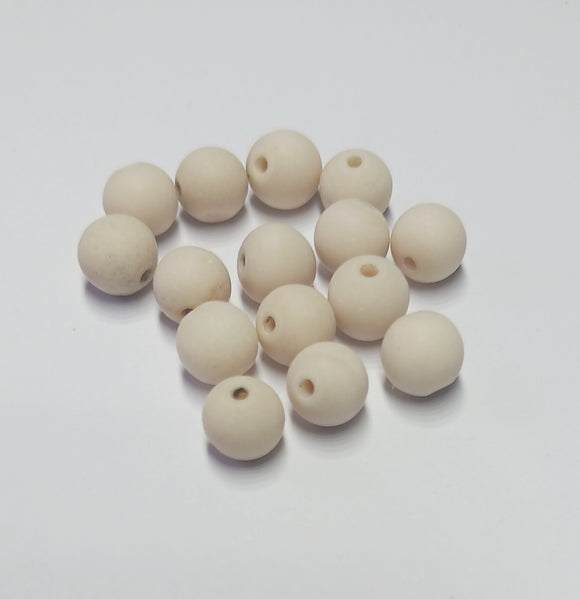 GEMSTONE - 6mm Frosted Natural Fossil - 15 x Beads