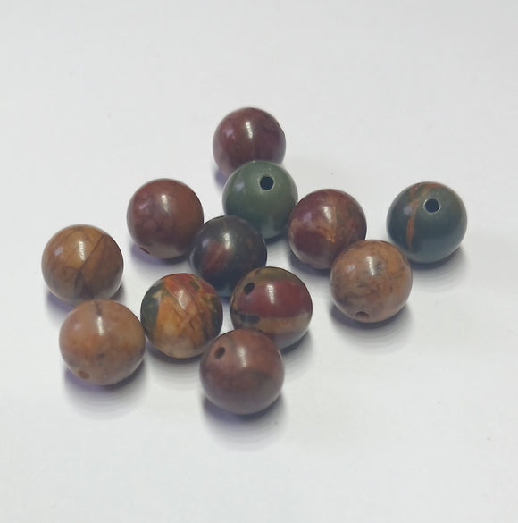 GEMSTONE - 8mm Picasso Jasper - 12 x Beads