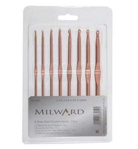 Millward Rose Gold Crochet Hook - Set of 8