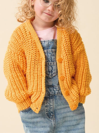 Pop Pop Cardi Childrens Knitting Pattern In Sirdar Snuggly Chunky
