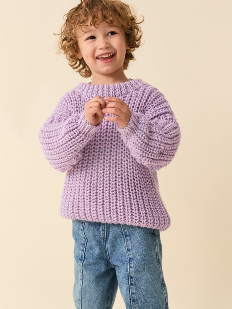 Scandi Rib Sweater Childrens Knitting Pattern In Sirdar Snuggly Chunky