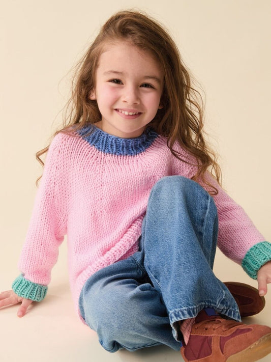 Scandi Pop Sweater Childrens Knitting Pattern In Sirdar Snuggly Chunky
