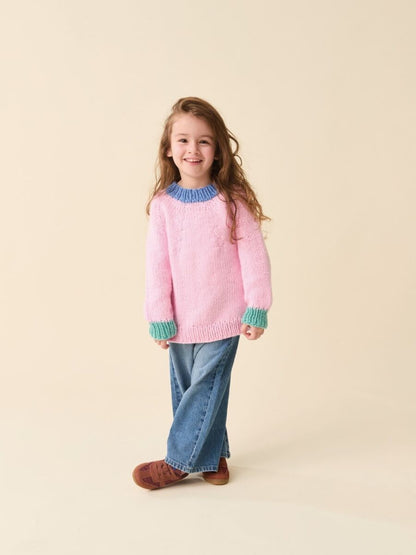 Scandi Pop Sweater Childrens Knitting Pattern In Sirdar Snuggly Chunky