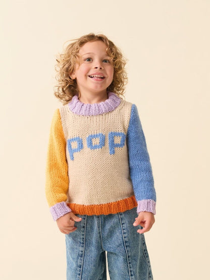 Pop It On Sweater Childrens Knitting Pattern In Sirdar Snuggly Chunky