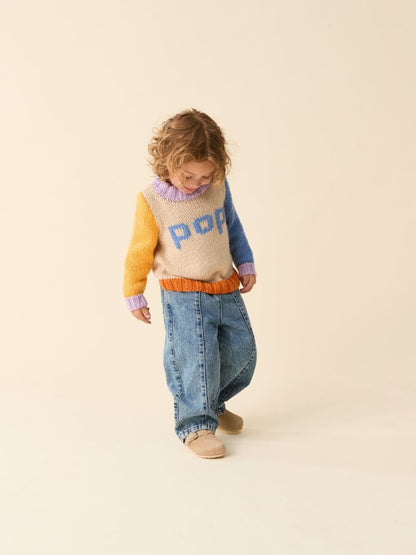 Pop It On Sweater Childrens Knitting Pattern In Sirdar Snuggly Chunky