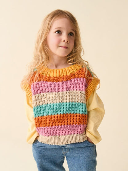Colour Pop Pullover Childrens Knitting Pattern In Sirdar Snuggly Chunky