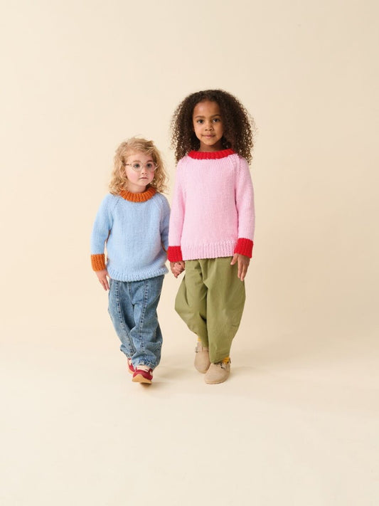 Takk Sweater Childrens Knitting Pattern In Sirdar Snuggly Chunky