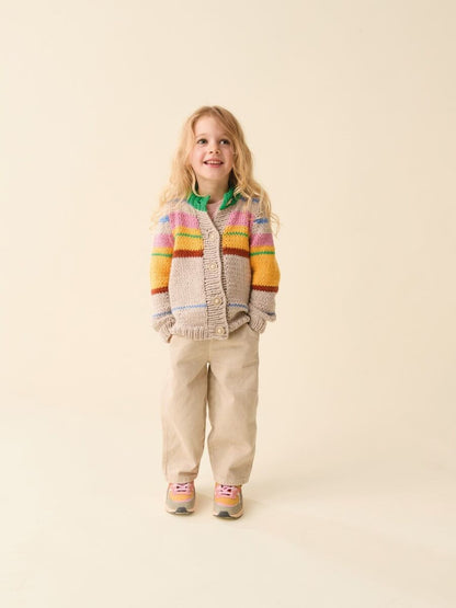 Scandi-Striped Cardi Childrens Knitting Pattern In Sirdar Snuggly Chunky