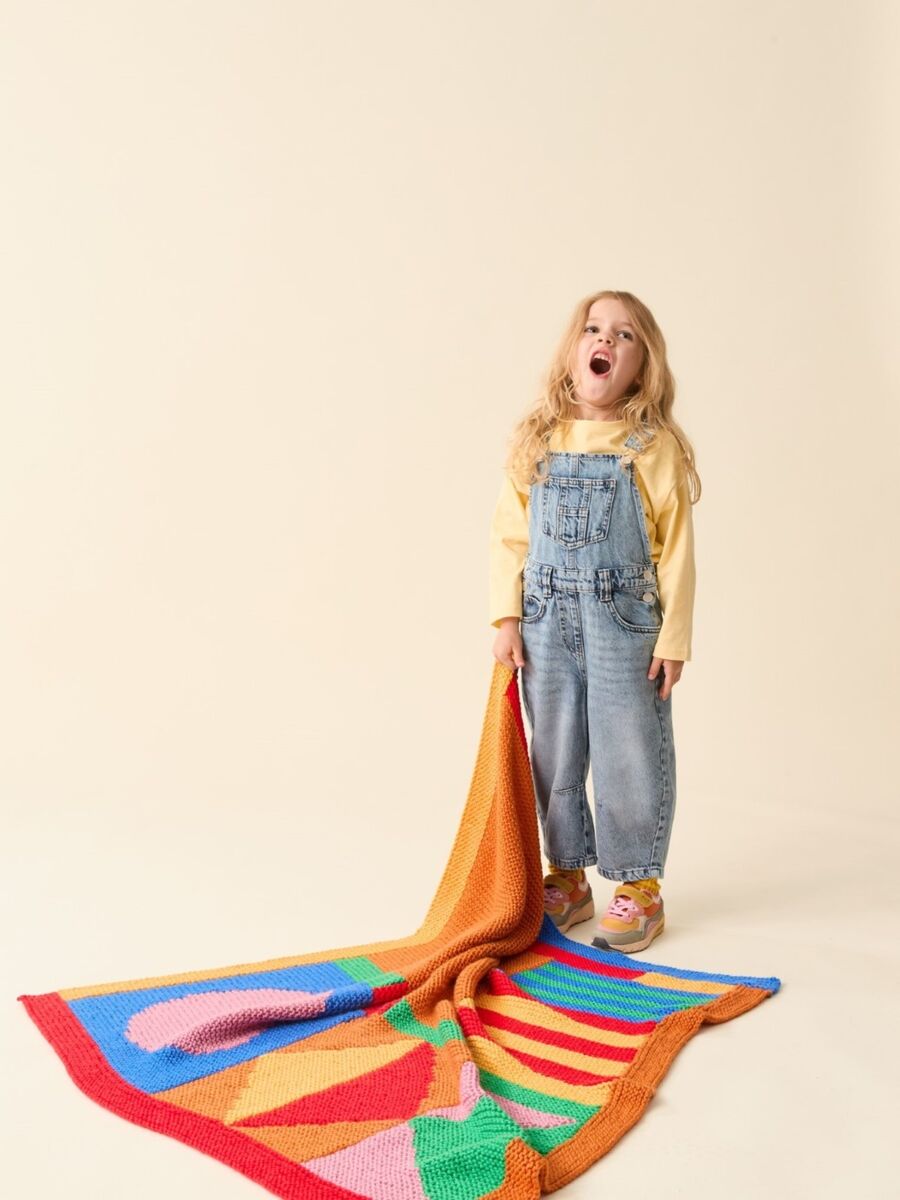 Scandi Shapes Blanket Childrens Knitting Pattern In Sirdar Snuggly Chunky