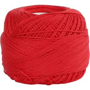 Mercerised Cotton Yarn Red 20g