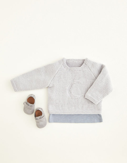 Crescent Moon Sweater in Hayfield Baby Bonus DK