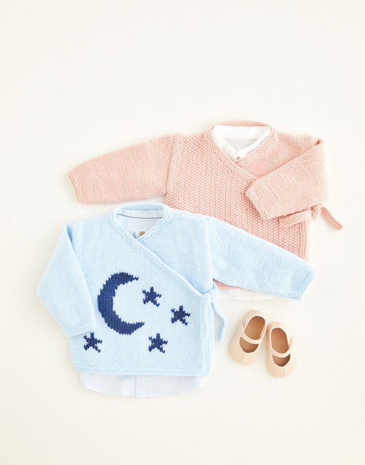Moon & Star Wrap Tops in Hayfield Baby Bonus DK