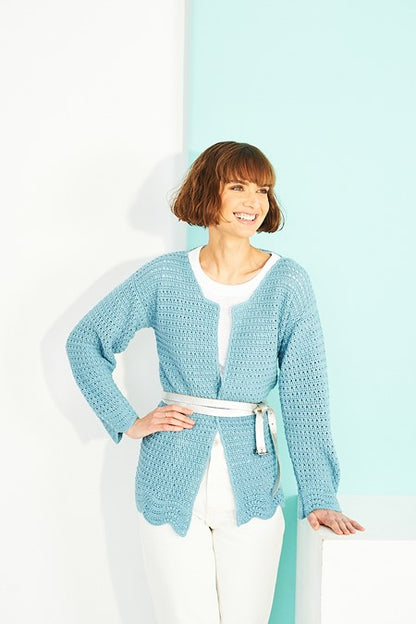 9916 Crochet Tee Shirt and Cardigan