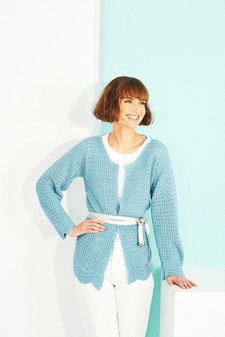 9916 Crochet Tee Shirt and Cardigan
