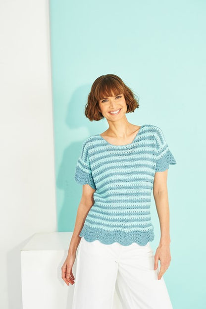 9916 Crochet Tee Shirt and Cardigan