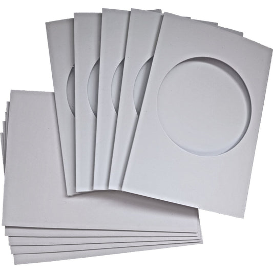 10 x A6 White Tri-Fold Circular Aperture Cards & Envelopes