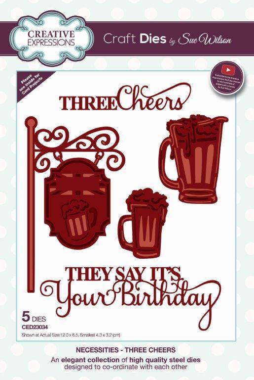 Creative Expressions Sue Wilson Necessities - Three Cheers Craft Die