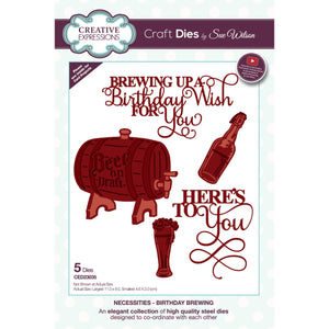 Creative Expressions Sue Wilson Necessities - Birthday Brewing Craft Die