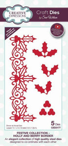 Creative Expressions Festive Collection - Holly and Berry Border Craft Die