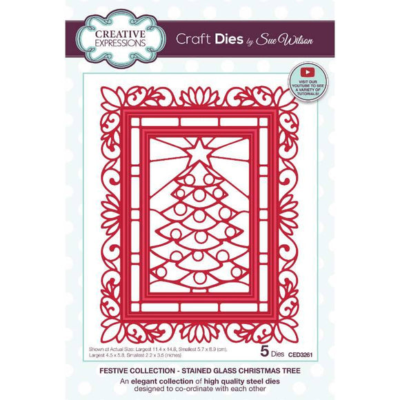 Creative Expressions Festive Collection - Stained Glass Christmas Tree Craft Die