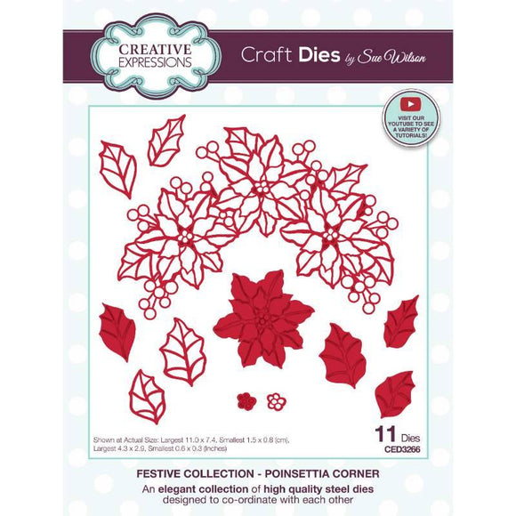 Creative Expressions Festive Collection - Poinsettia Corner Craft Die