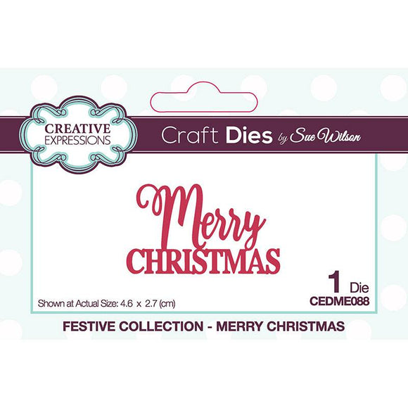 Creative Expressions Sue Wilson Mini Expressions Stacked Merry Christmas Craft Die