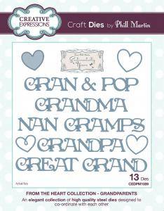 Creative Expressions Phill Martin From The Heart Collection - Grandparents Craft Die