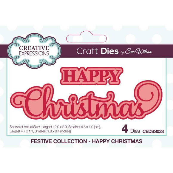 Sue Wilson Mini Expressions Happy Christmas Craft Die