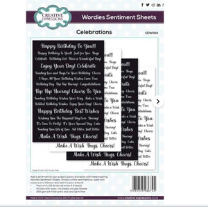 Wordies Sentiment Sheets Celebrations