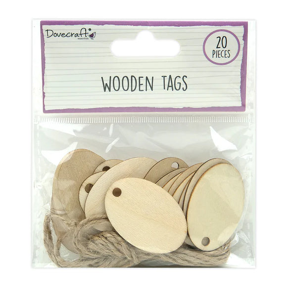 Dovecraft Essentials Wooden Oval Tags
