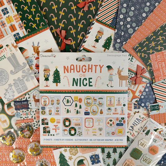 Glitter Decoupage Pad - Naughty or Nice