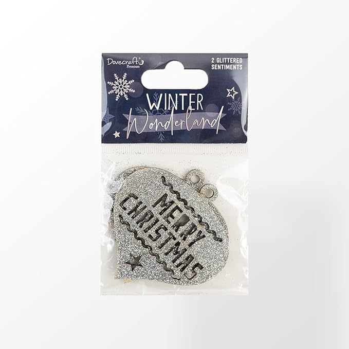 Winter Wonderland Glittered Sentiments x 2