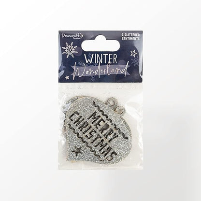 Winter Wonderland Glittered Sentiments x 2