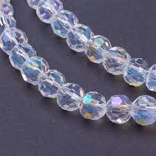 Value Beads - 6mm Glass Facet - Clear AB