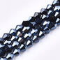 Value Beads - 6mm Glass Bicone - Dark Blue