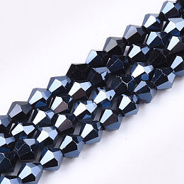 Value Beads - 6mm Glass Bicone - Dark Blue