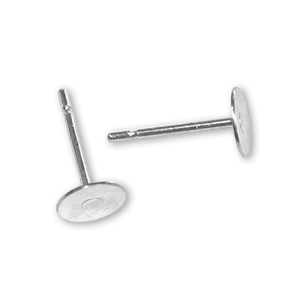 5mm Flat Pad Studs - Silver Plated