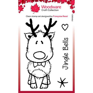 Woodware Clear Singles Mini Rudolph 3 in x 4 in Stamp