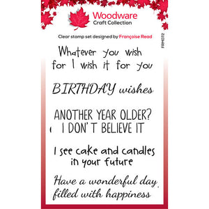 Woodware Clear Singles More Wishes Stamp 3 in x 4 in Stamp