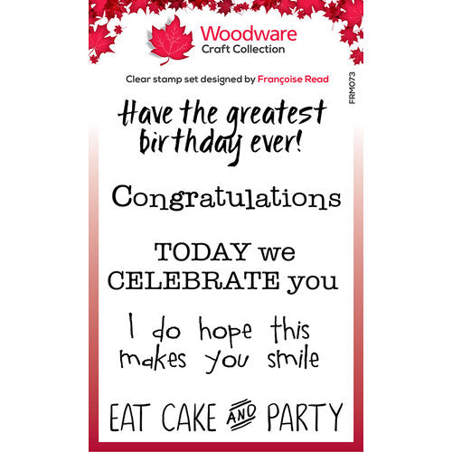Woodware Clear Singles Extra Birthdays 3 in x 4 in Stamp