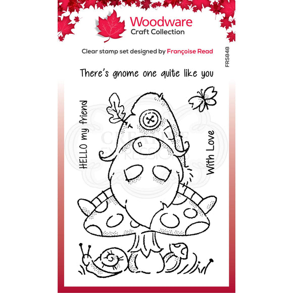 Woodware Clear Singles Forest Gnome 4 in x 6 in Stamp