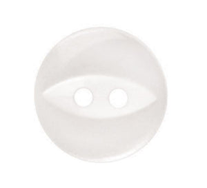 Fish Eye Polyester Button 11mm White 1pc