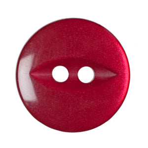 Fish Eye Polyester Button 14mm Dark Pink & Red 1pc