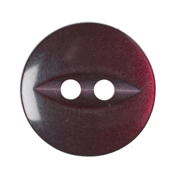 Fish Eye Polyester Button 14mm Burgundy 1pc