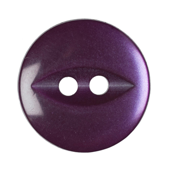 Fish Eye Polyester Button 14mm Purple 1pc