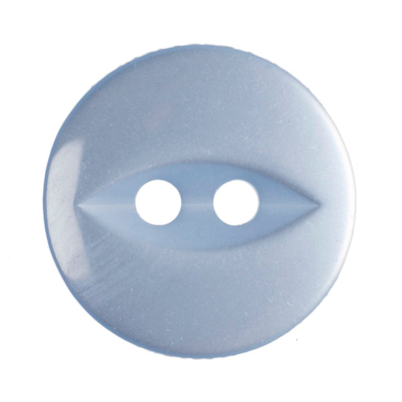 Fish Eye Polyester Button 14mm Light Blue 1pc