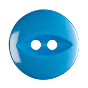 Fish Eye Polyester Button 14mm Bright Blue 1pc