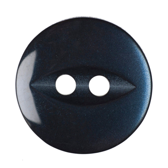 Fish Eye Polyester Button 14mm Navy 1pc