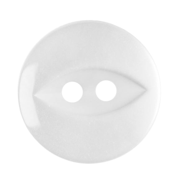 Fish Eye Polyester Button 14mm Pearl White 1pc